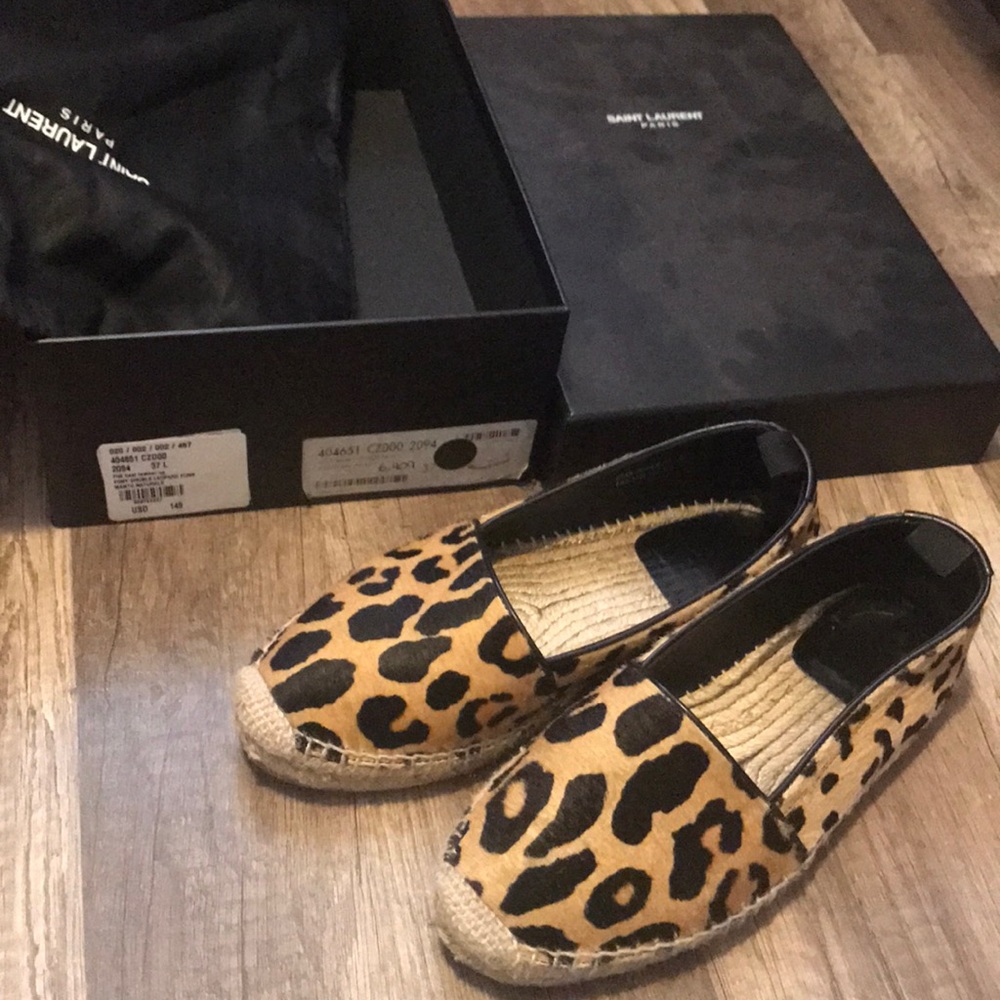 Saint Laurent cheetah espadrilles